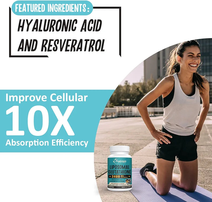 美國製造 Zeylamum 2400 MG Liposomal Glutathione  脂質體 穀胱甘肽  Softgels, Max Absorption, Active Form L-Glutathione Reduced (GSH), with Hyaluronic Acid, Resveratrol, Master Antioxidants for Detox, Brain, Immune System